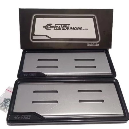 Cover Tutup Plat Nomor Gamido Bahan Full Besi Dudukan Tatakan Plat Nomor Motor