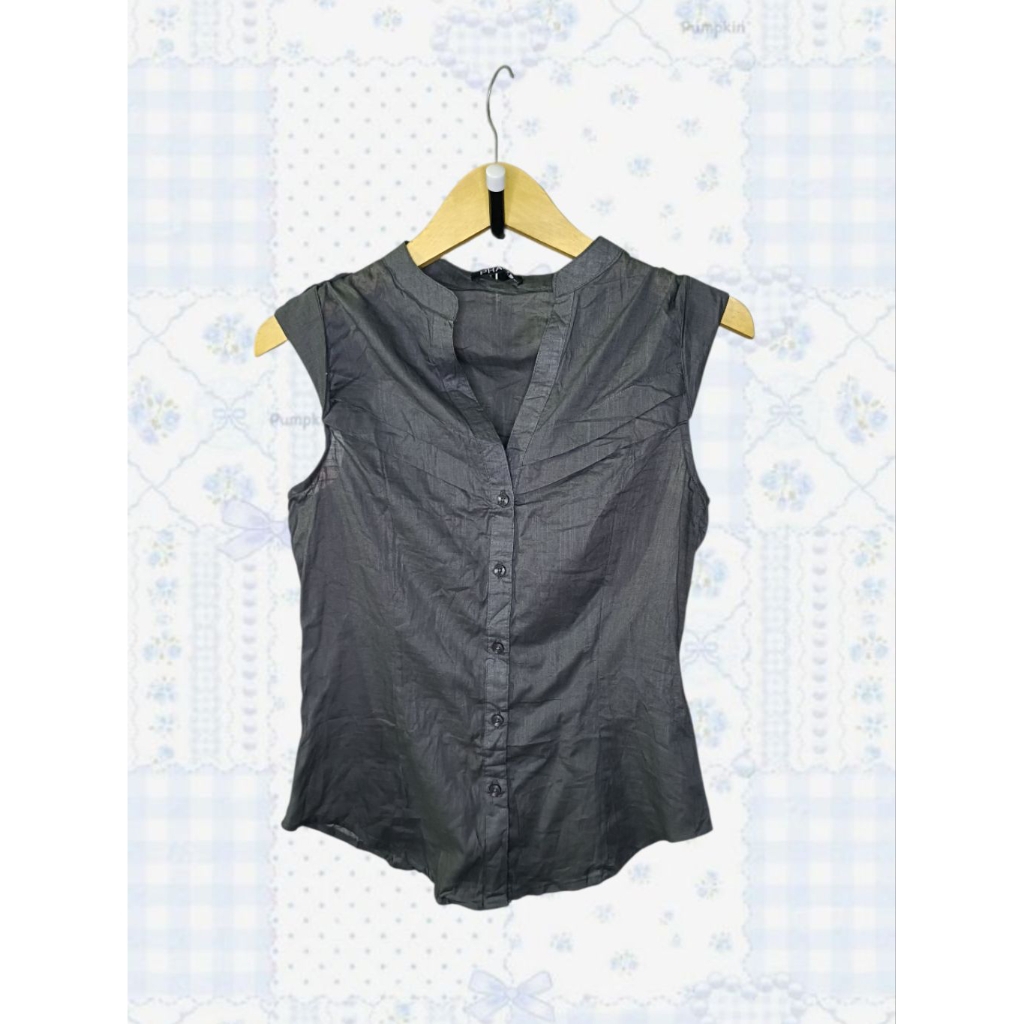 Y2k Fitbody Sleeveless Grey Top 2000's Grunge Streetwear by Phard