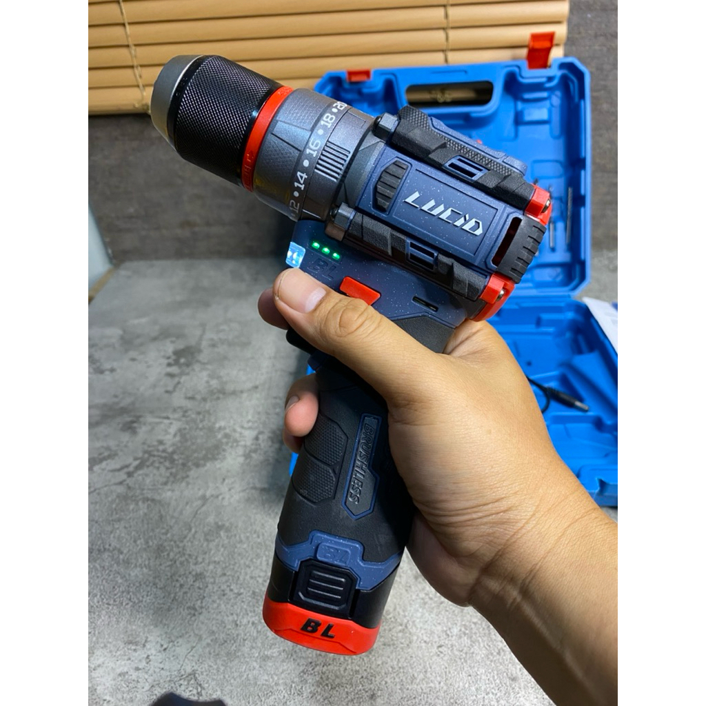 Bor Lucid LX50 Bor 18v 13mm brushless motor chuck besi 3 mode fungsi pengeboran