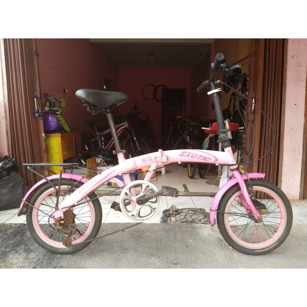 Sepeda Lipat Seken Exotic UK 16 Inch Speed 6 Siap Pakai