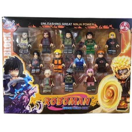 Mainan Figure Roboman Isi 12 PCS Mainan Figure Anime Naruto dan Super Hero Figure Ninja dan My Word