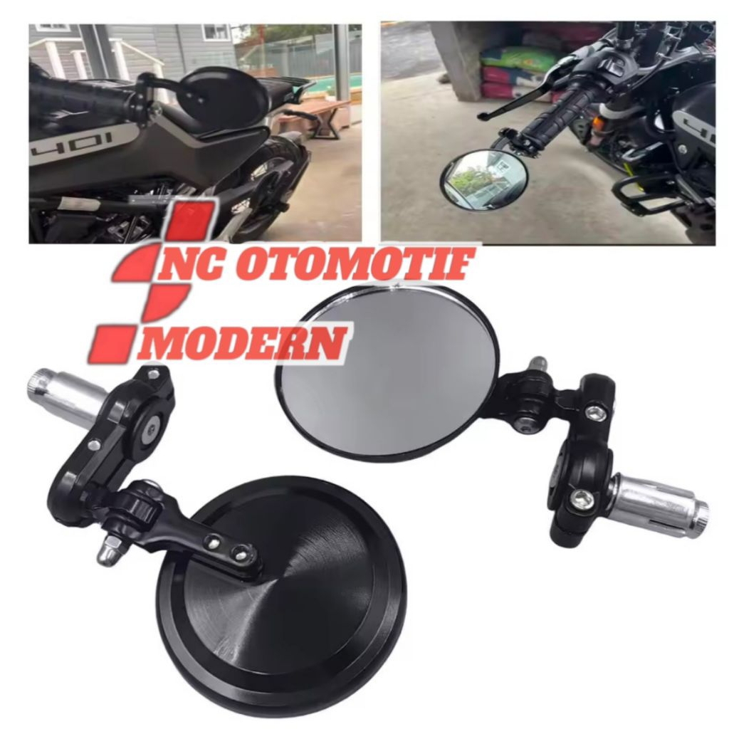 Promo Spion jepit stang bulat KLX-CRF 150-WR 155  /Kaca bening/Spion New Bulat Universal