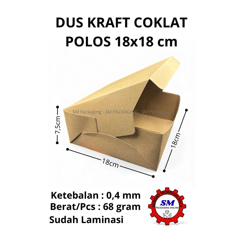 DUS BOX 18x18 NASI KRAFT LAMINASI KOTAK NASI