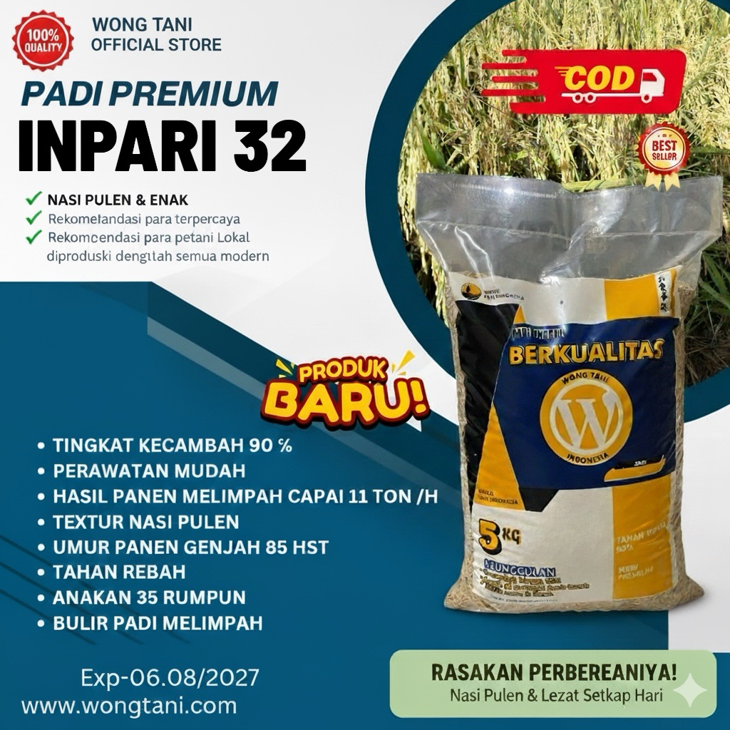 BENIH PADI UNGGUL INPARI 32 KEMASAN 5KG