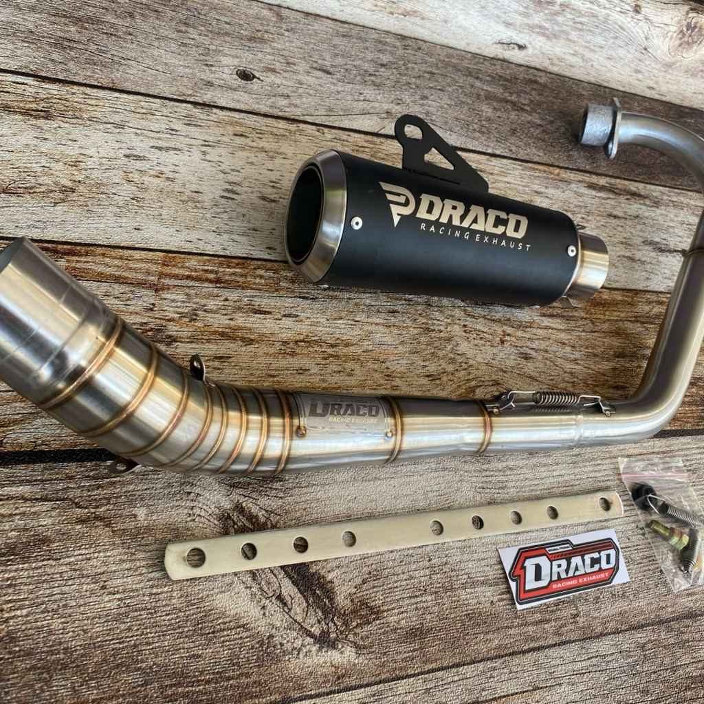 knalpot CRF150 KLX150 kolong bawah original Draco racing exhaust
