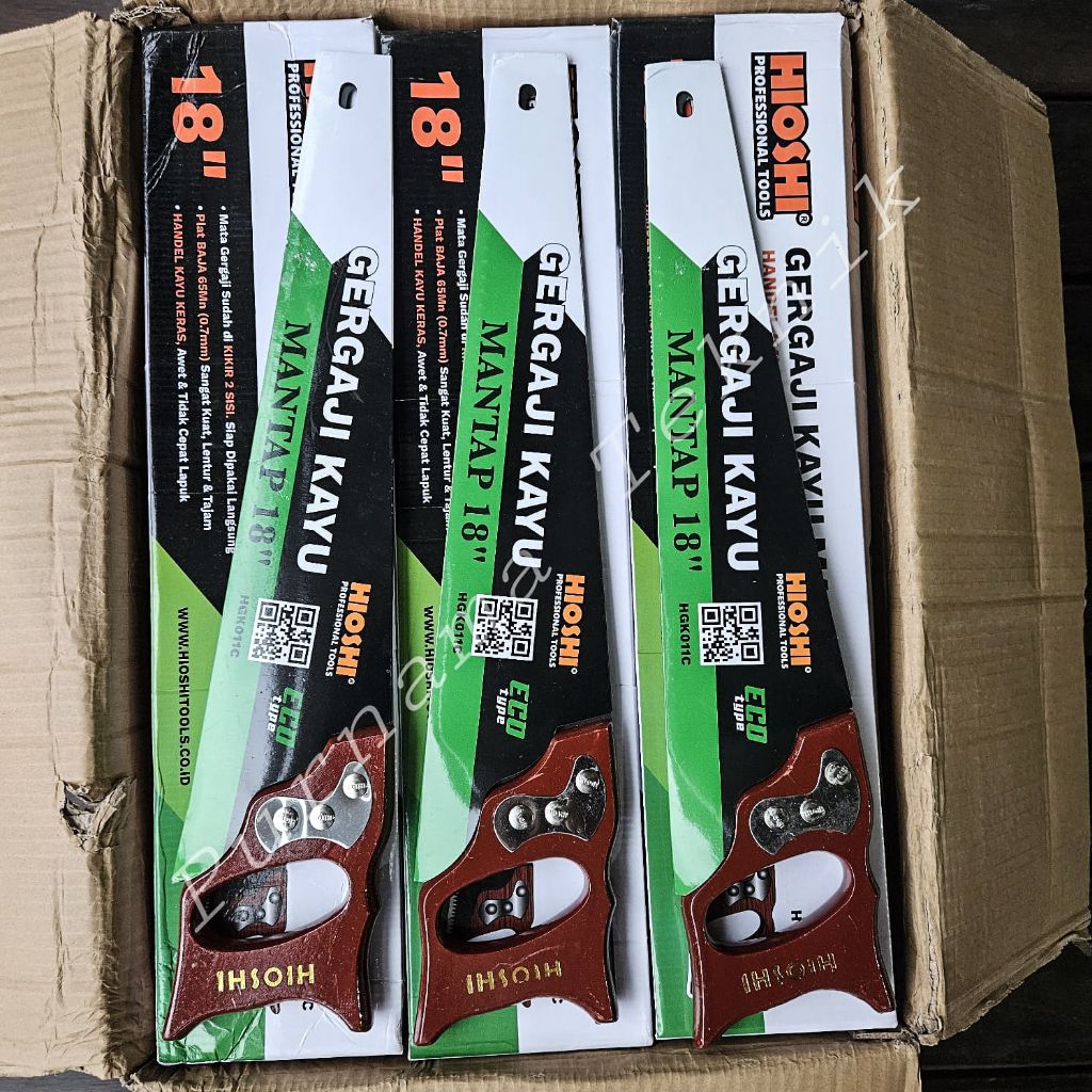 Gergaji Kayu HIOSHI 14" & 18" – Gergaji Tangan Tajam Mantap untuk Pertukangan / Pemotong Kayu