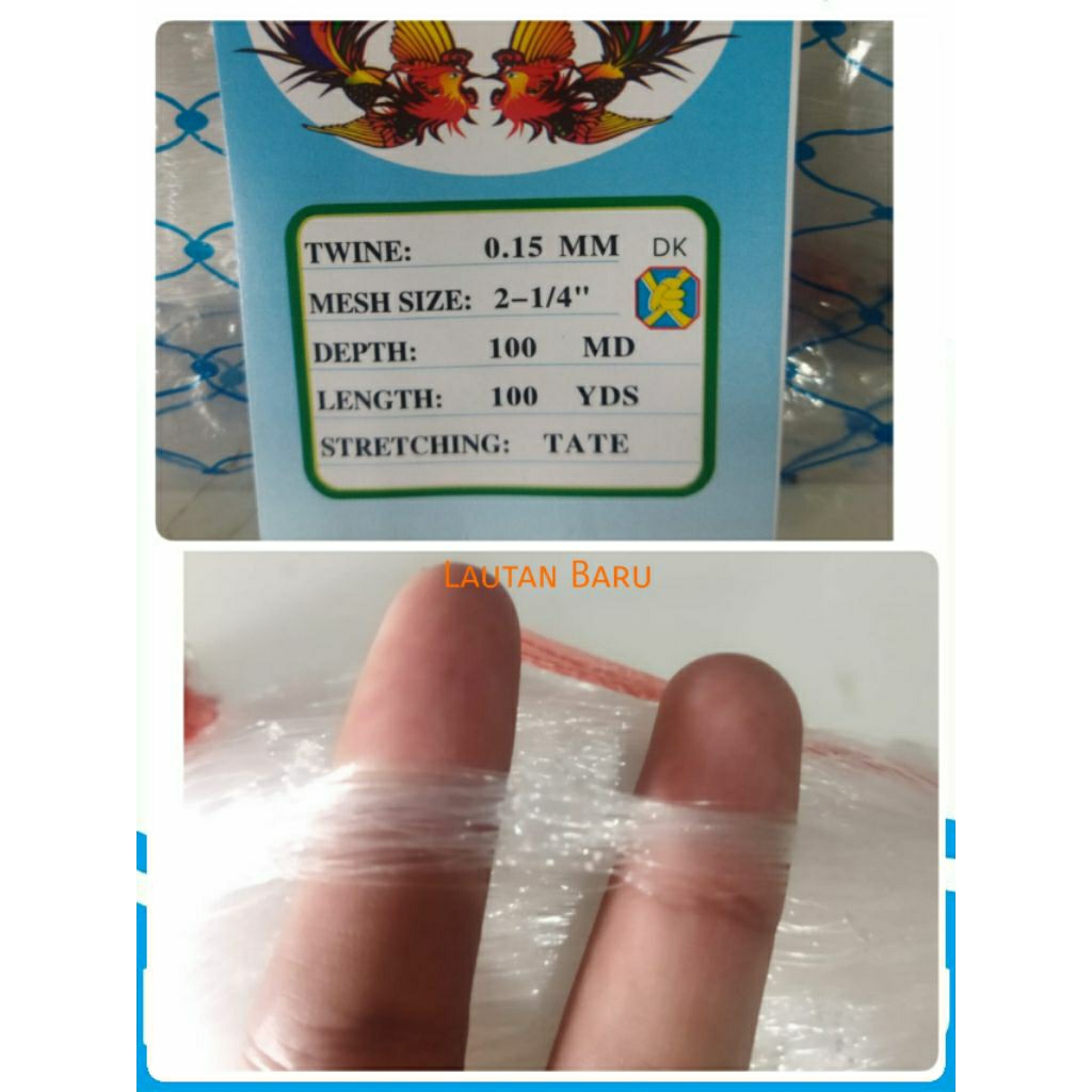 JARING IKAN SENAR 0.15 / 0.20 / 0.25 / 0.28 x 2-1/4" x 100x100 TATE