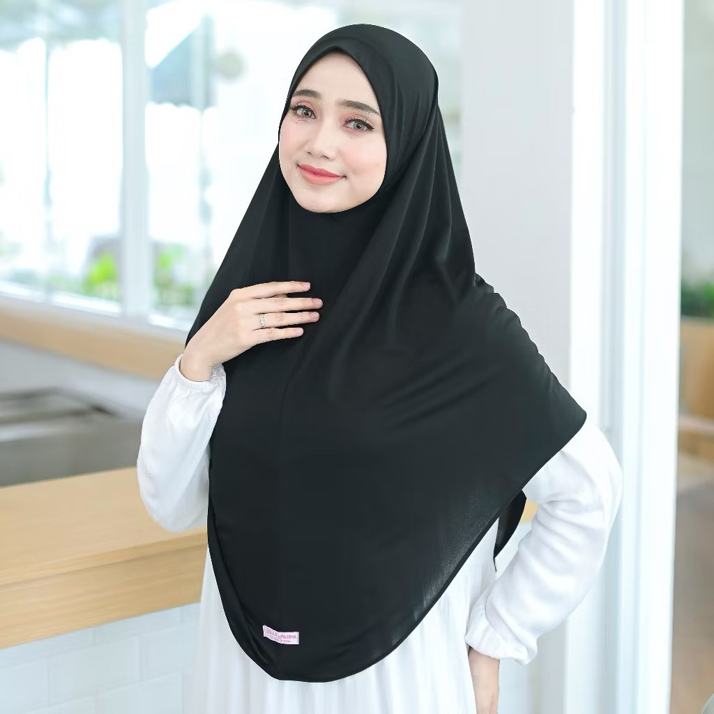 Bergo Malay Non Pet Jumbo Jersey XL Bergo non pet oval jumbo/ jilbab khimar instan syar'i oval jumbo