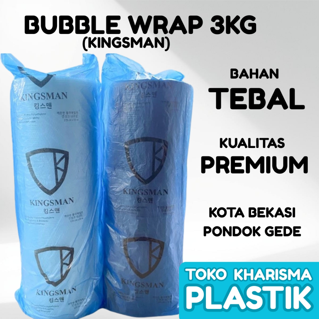 PREMIUM Bubble Wrap Roll PREMIUM Kingsman Murah Bening & Hitam 3 kg - Bubble Plastik I Bubble Wrap 3