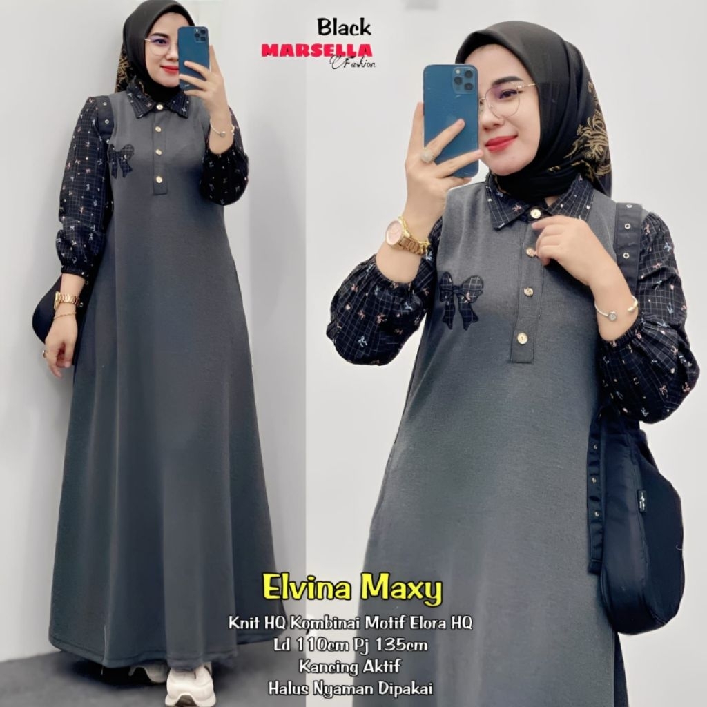 Elvina Maxy Terbaru By Marsela • Bahan Knit Import •