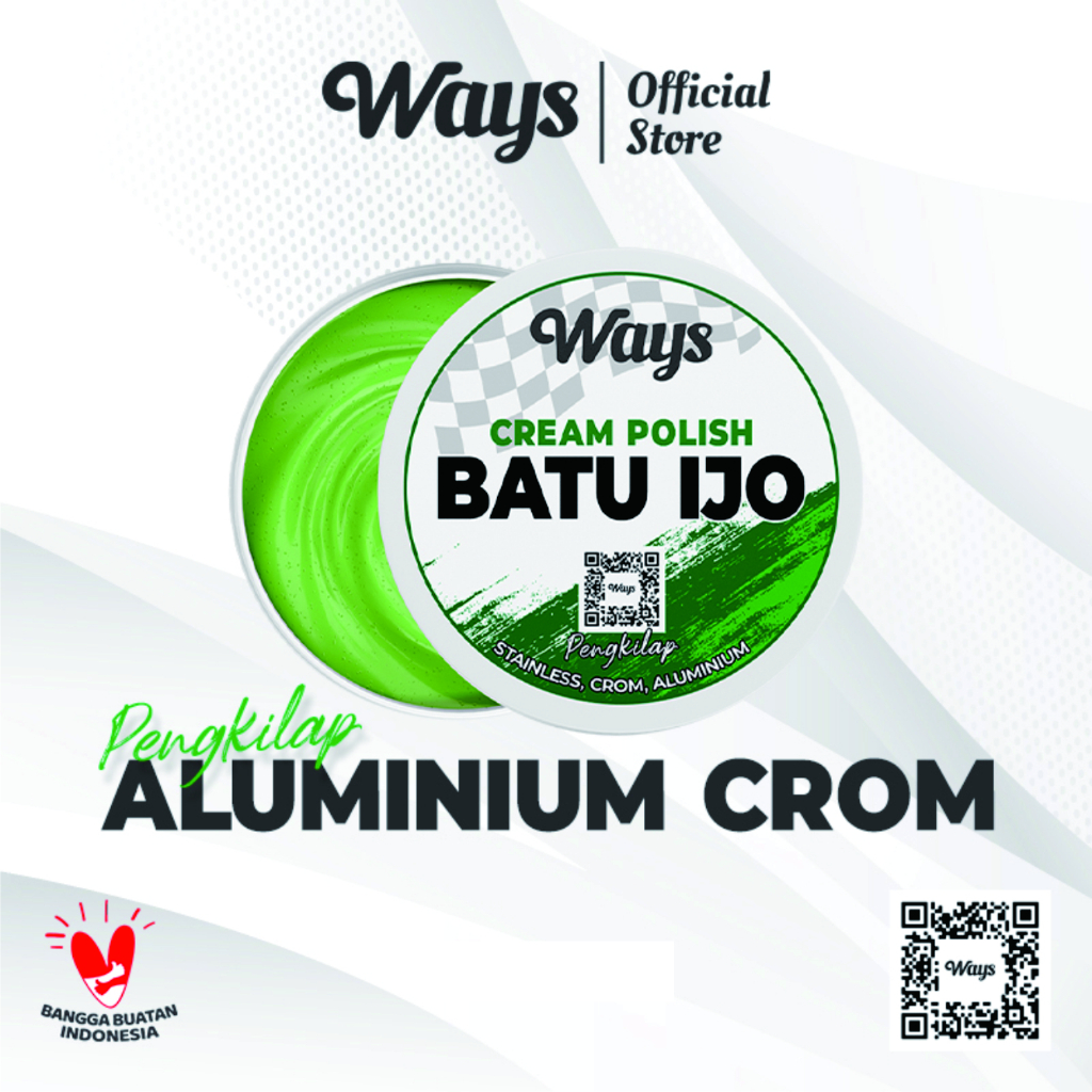 WAYS Batu Ijo Pengkilap Crom Logam MEsin Motor Cream batu ijo Krim batu Ijo