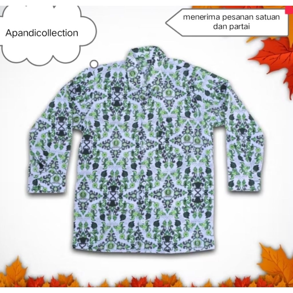 Seragam Batik MI Jabar, Seragam Batik Madrasah Ibtidaiyah Jawa Barat, Baju Batik MI Jawa Barat Hijau