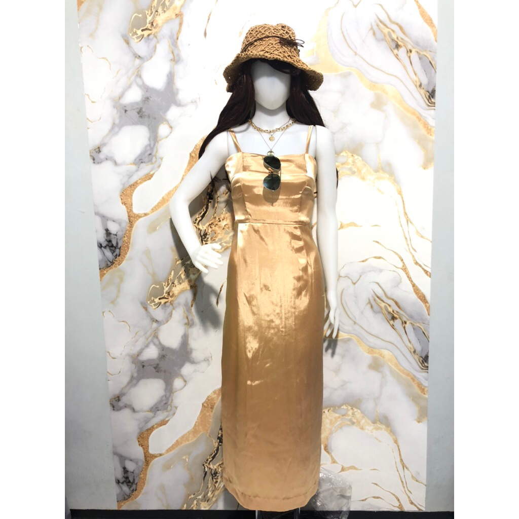 dress satin gold