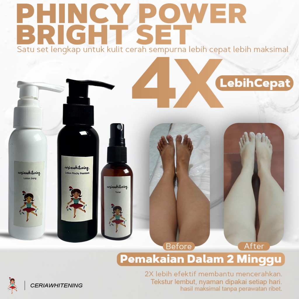 PAKET PINCHY PREMIUM | CERIAWHITENING - Lotion Malam Pemutih Badan Ampuh-Hb Dosting Dosis Tinggi | P