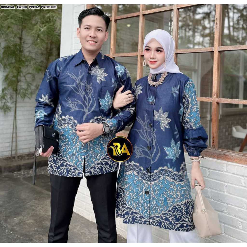 kopel baju batik wanita modern terbaru 2025 kopel baju batik pria lengan panjang modern kopel baju b