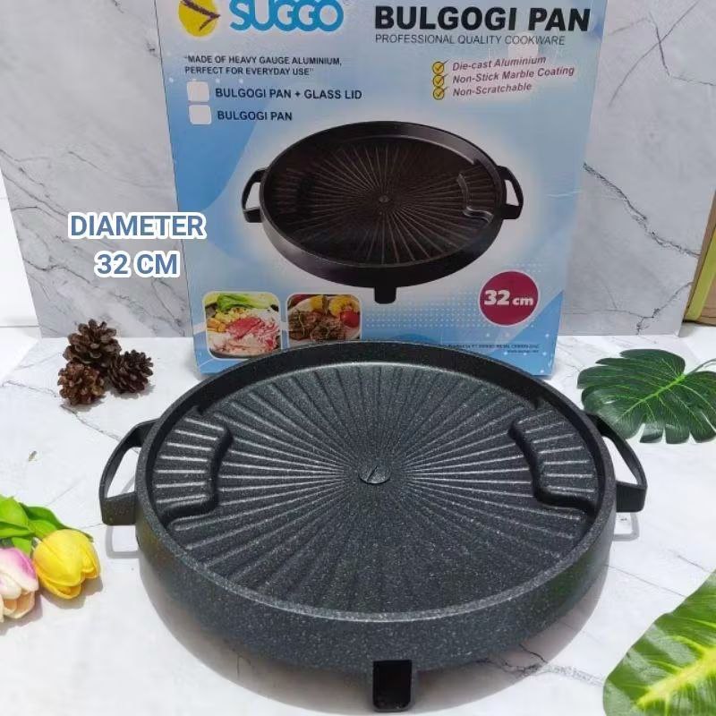 Suggo Bulgogi Grill Pan 32cm / Alat Panggan Anti Lengket / Bulgogi Pan