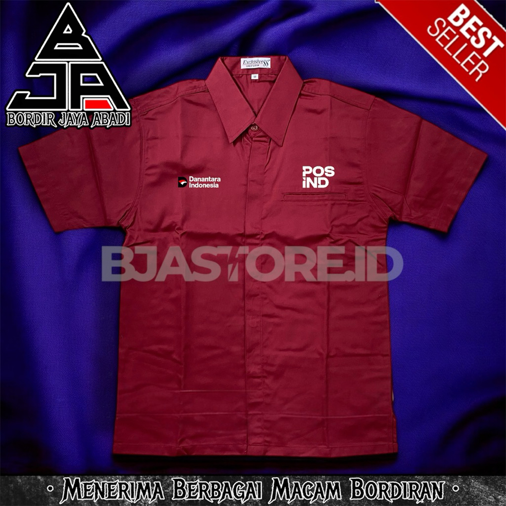 Kemeja Pos Ind Danantara Indonesia K1 Maroon