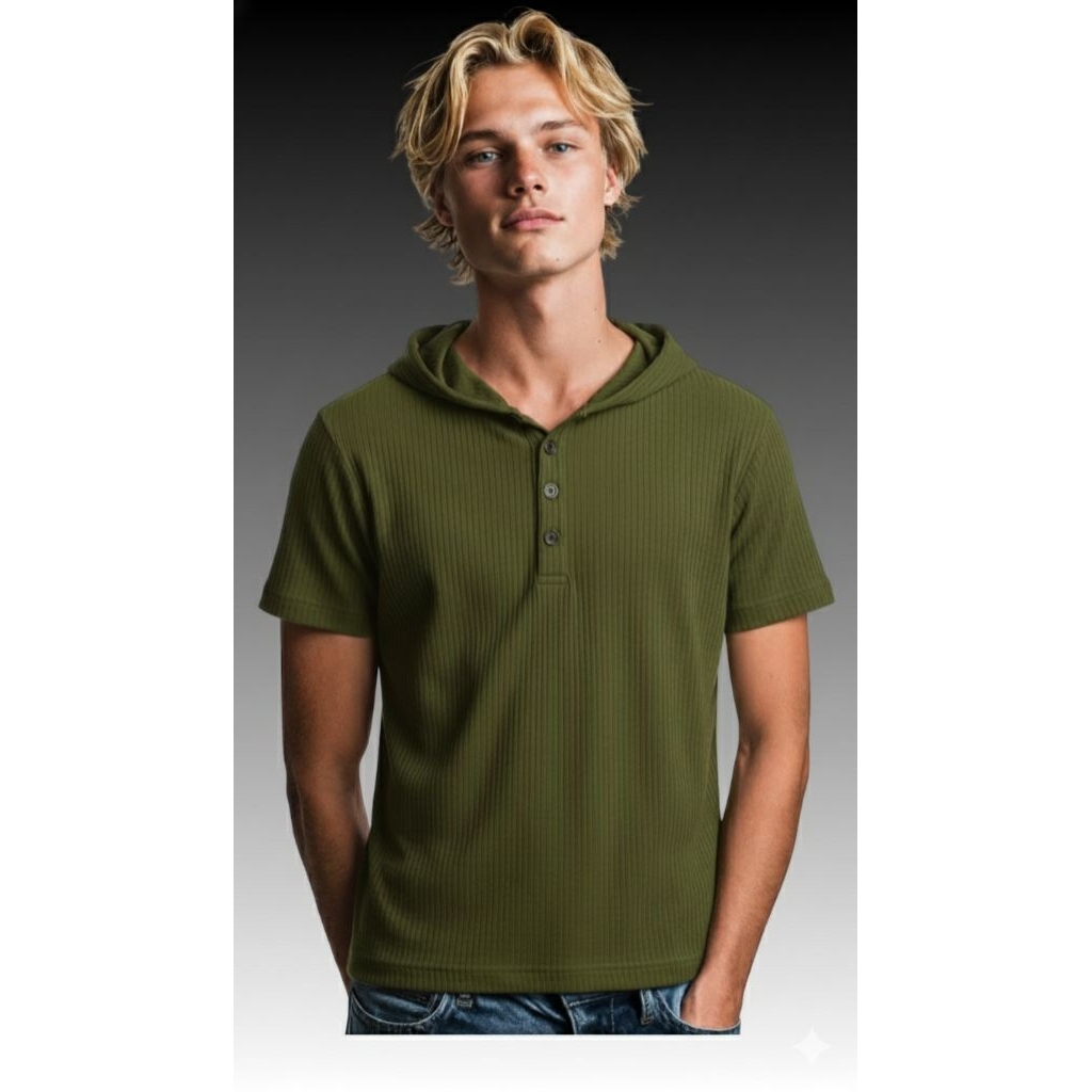 Baju Kaos Hoodie Pria Kancing Lengan Pendek Sweater Hoodie Pria Lengan Pendek Kaos Pria Dewasa