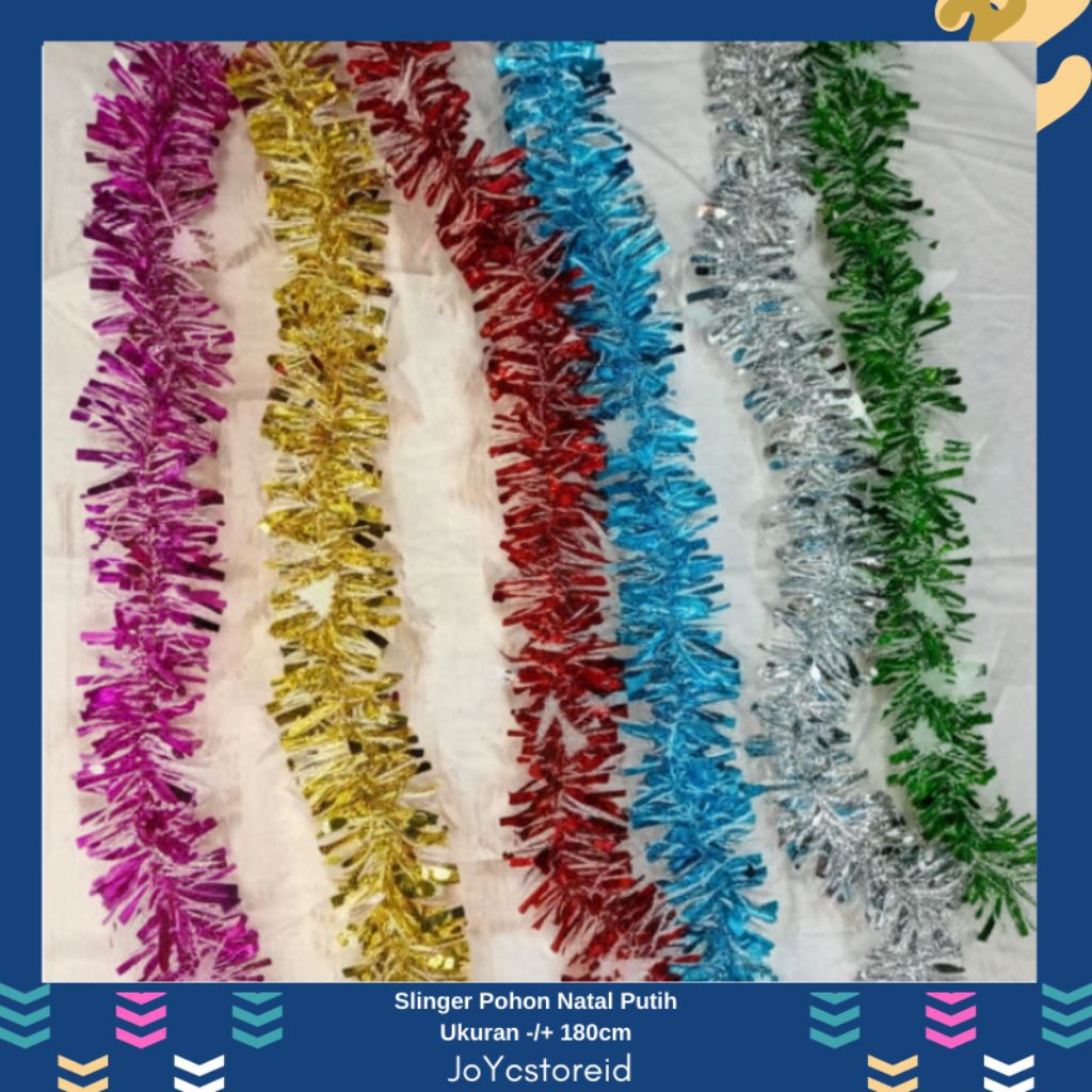 Slinger Pohon Natal Putih | Rumbai Xmas |  Rumbai Hiasan Natal