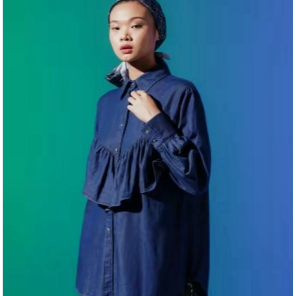 NEW SALE Ayza Denim Top Blue size S by Aleza Label