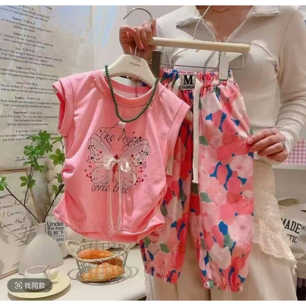 (COD) 3-7 Tahun Setelan Anak Kupu // Fashion Anak Import// Baju Anak Perempuan// Kado Ulang Tahun