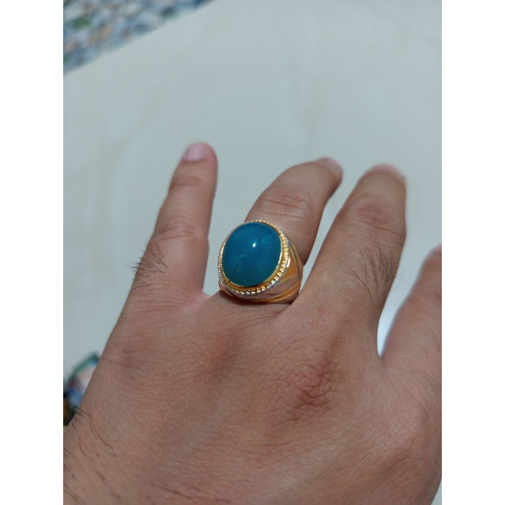 Cincin batu akik bacan Doko mejiko ring perak dim kantor