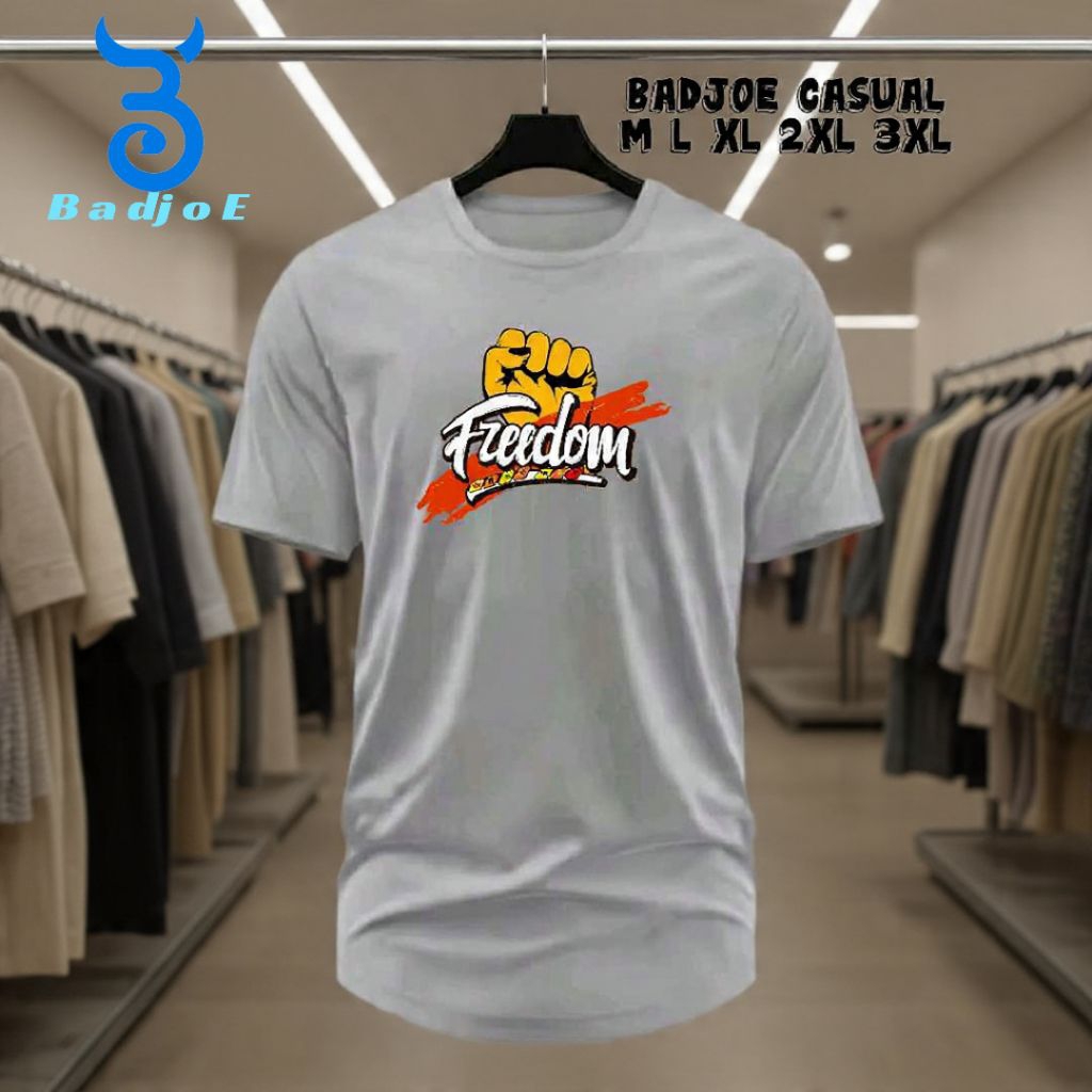 kaos pria distro Baju pria Original Badjoe_casual Katun Combed 24s TeBal (Sablon)
