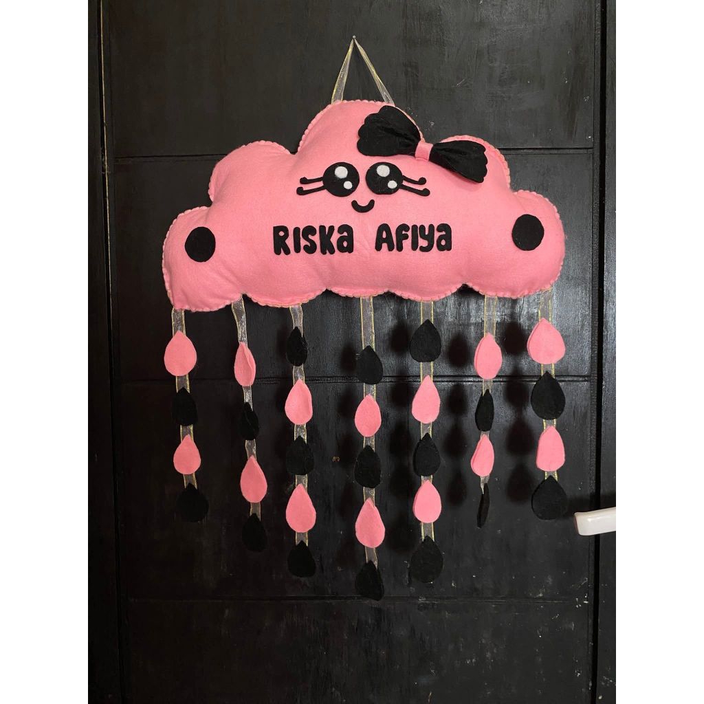 hiasan awan bahan flanel