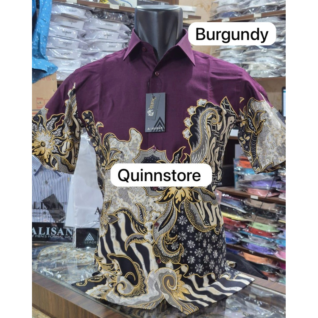 ALISAN Original Kemeja Batik Lengan Pendek - REGULER -  Big Size - 16.5 - 18,5