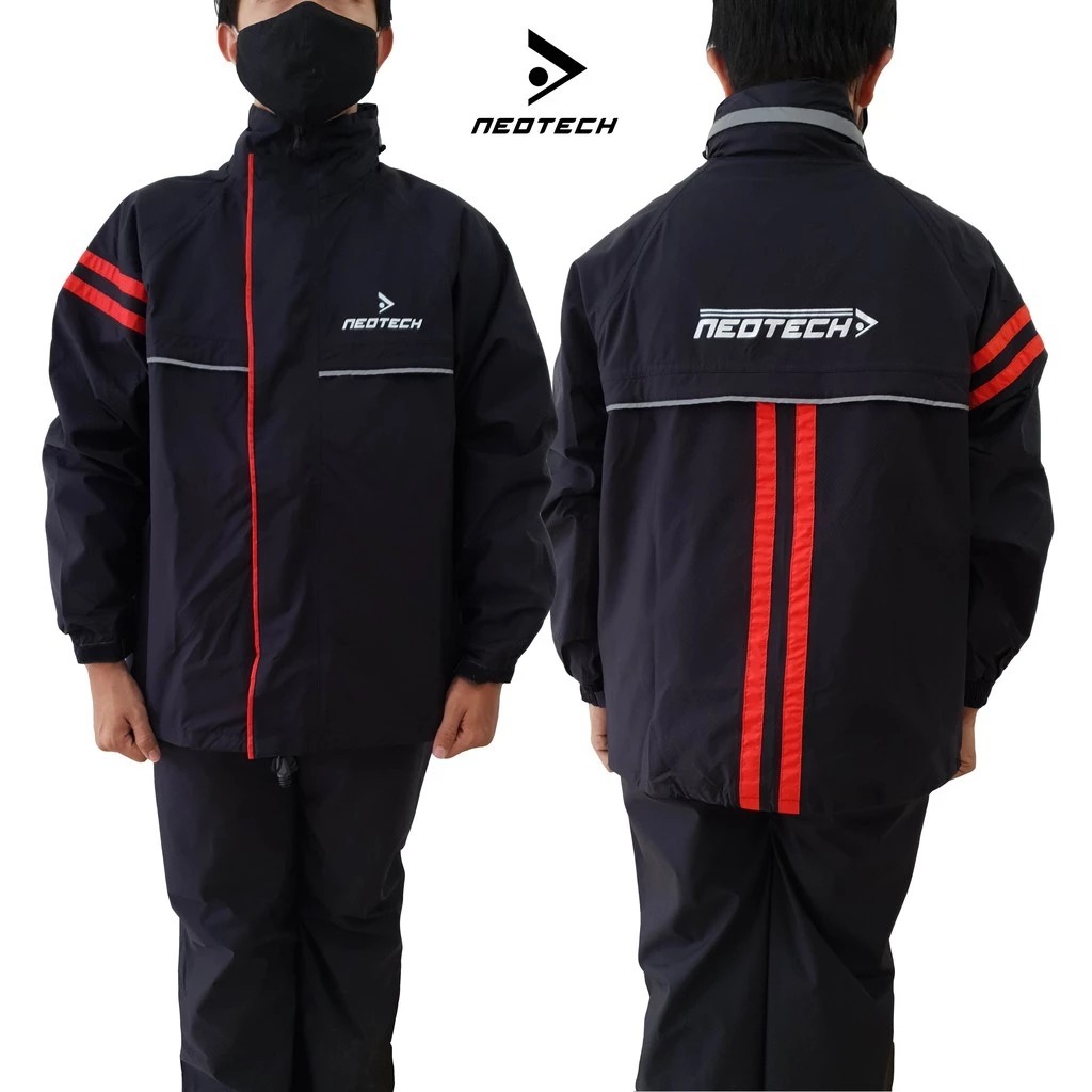PROMO Jas Hujan Setelan Raincoat Anti Air Mantel Rainsuit Premium Neotech Racing Asli Taslan Tebal
