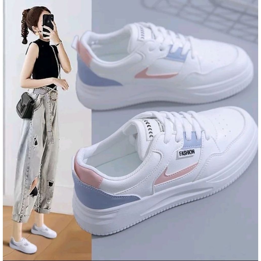 Sepatu sneaker import casual wanita kekinian style korea