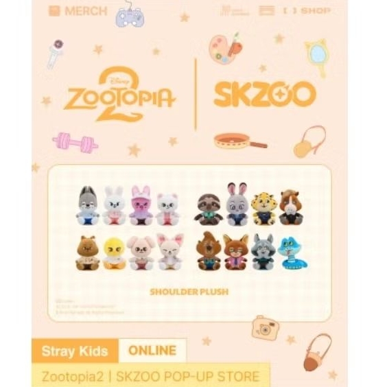 [READY STOCK] ZOOTOPIA 2 x SKZOO COLLAB MERCH Ufufy Plush dan Plush Coin Pouch