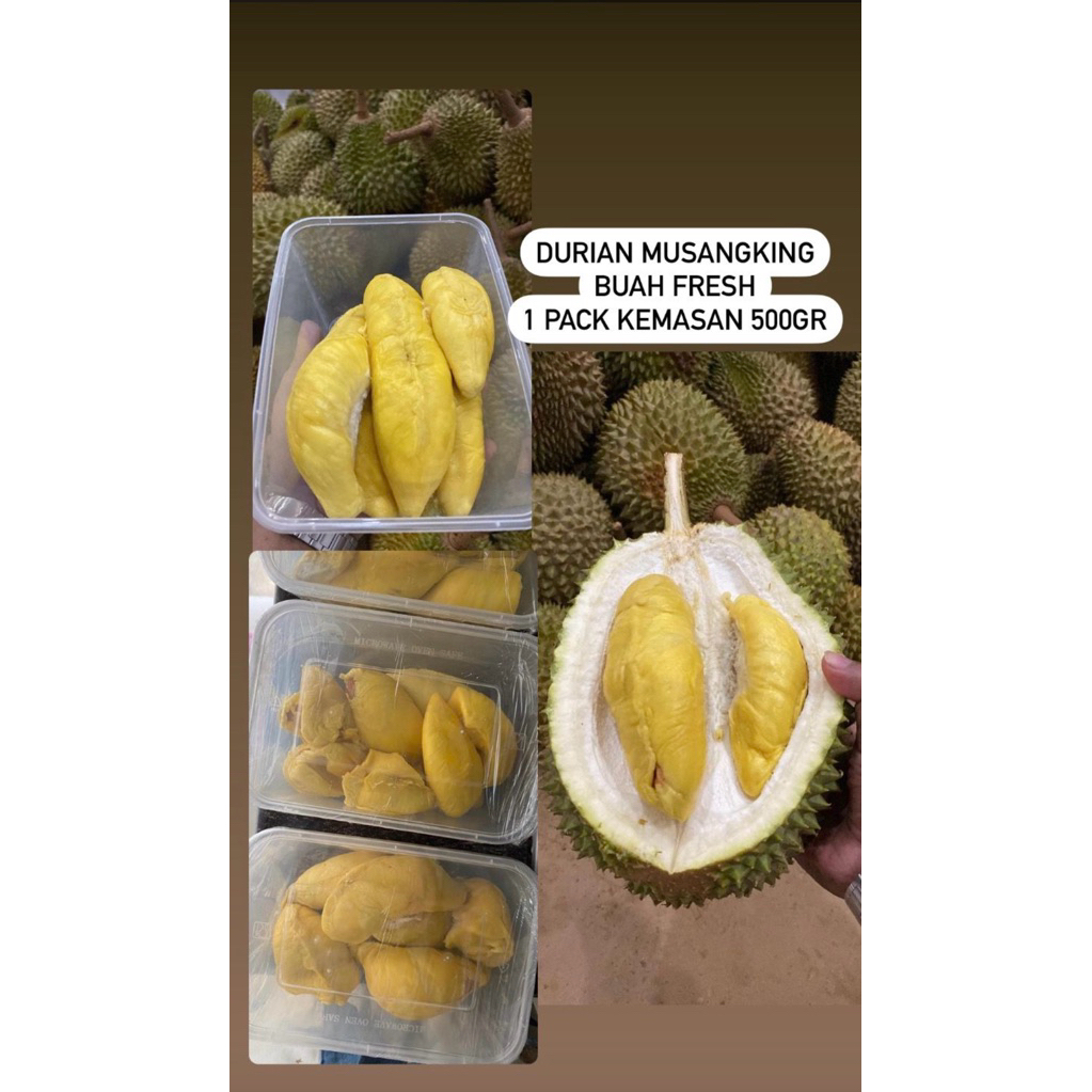 Durian musang king kupas / 500 gram