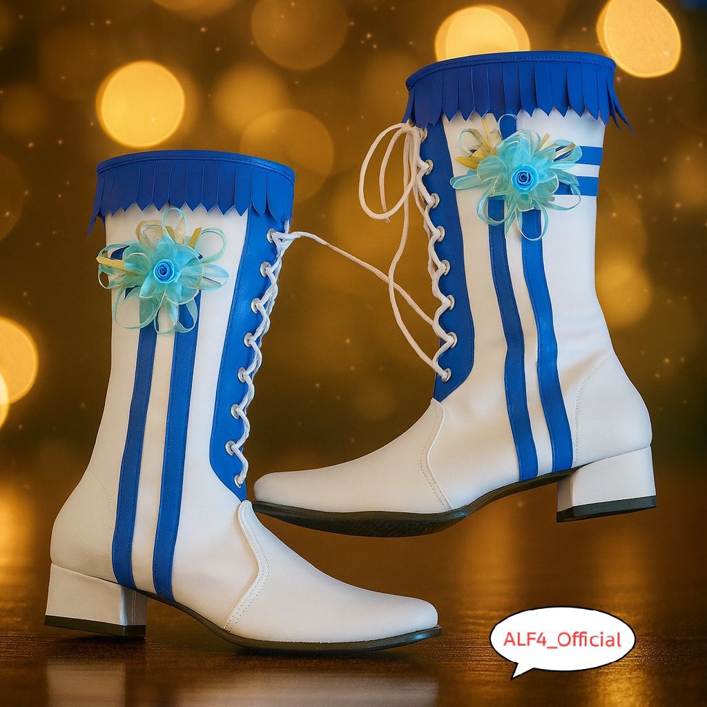 Sepatu mayoret putih biru