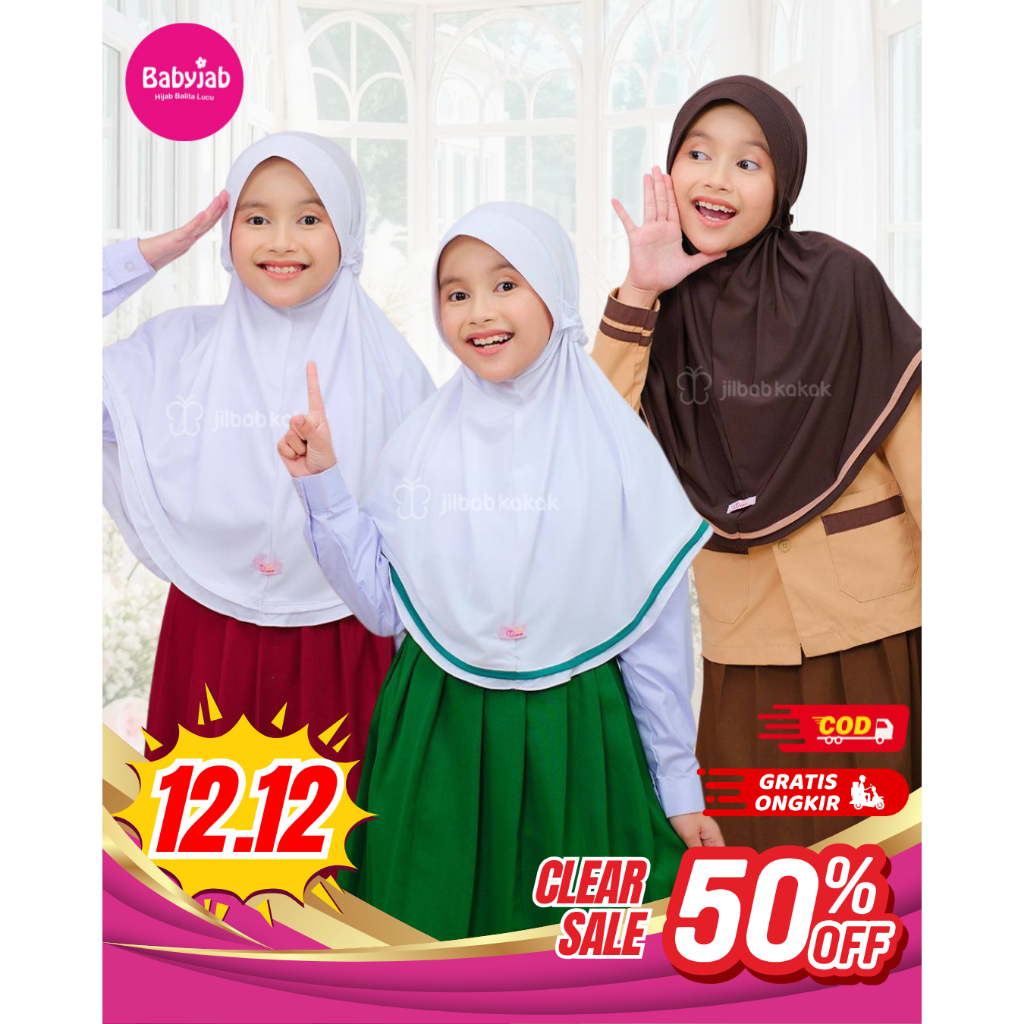 Hijab Sekolah Anak SD SMP SMA Usia 6 - 16 th Remaja Anak Tanggung Bahan Jersey Premium - Zarra Saffa
