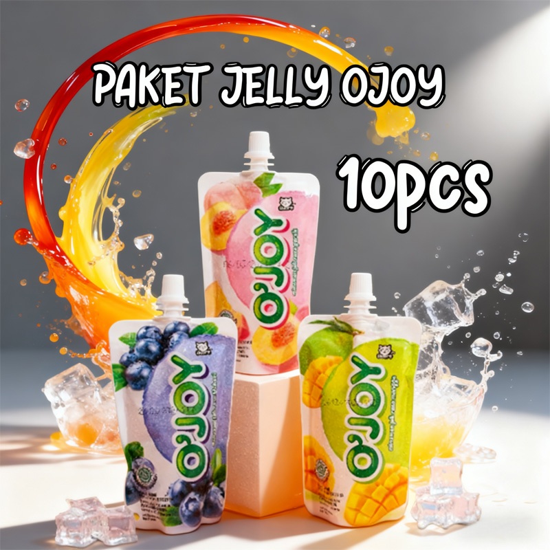 PAKET OJOY 10PCS MINUMAN JELLY OJOY ISI 10 PCS Peach Blueberry Jeli Food Mangga Strawberry ojoy