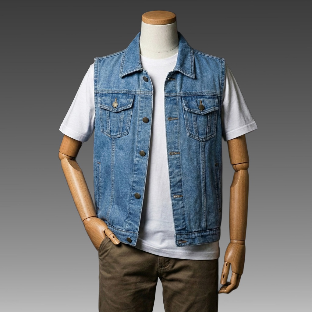 JB - Vest Denim Bioblitz - Rompi Jeans Pria