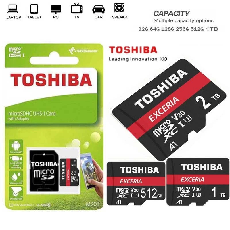 Toshiba micro SD Memory Card Extreme Micro TF SD Card 256GB TF Card 2TB 1TB 512GB Class 10 U2 flash 