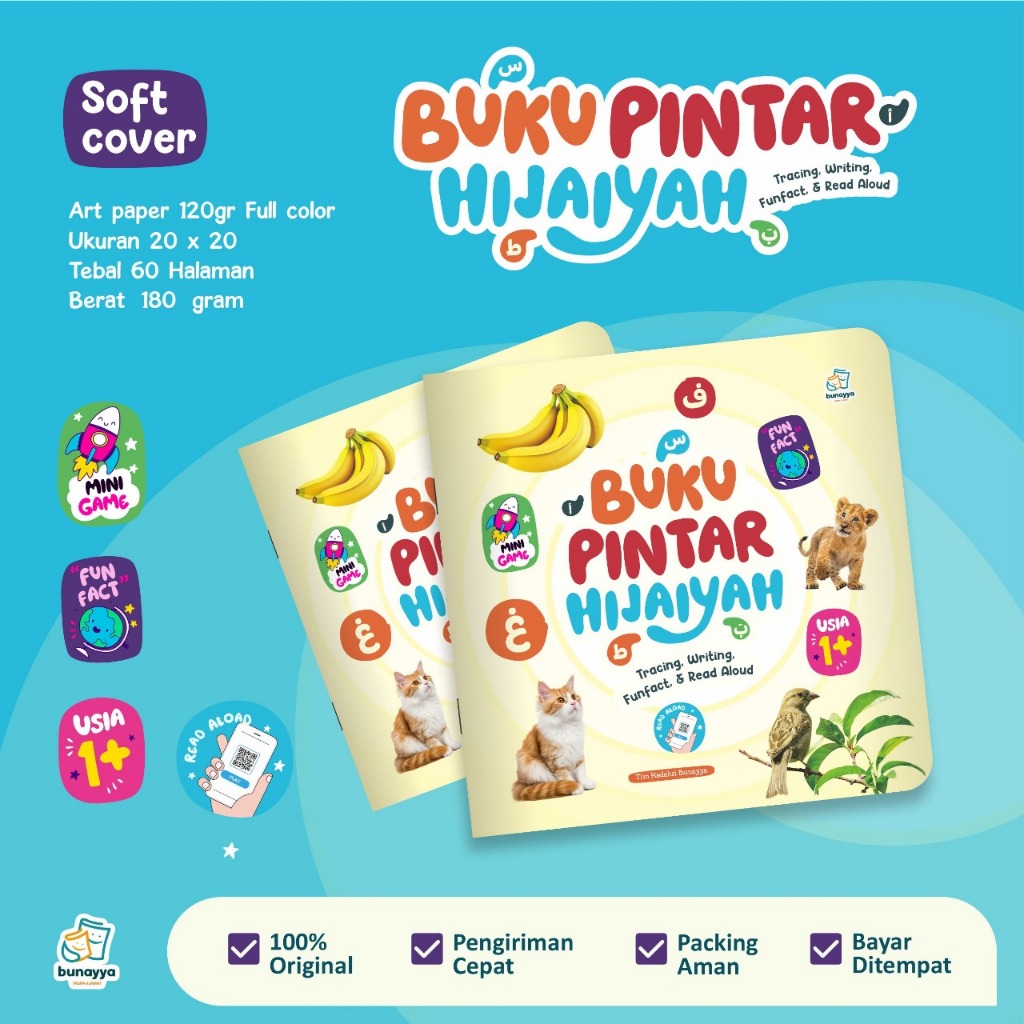 [READY STOK] Buku PINTAR HIJAIYAH Soft Cover Baby Book Edukasi Anak 1 2 3 Tahun