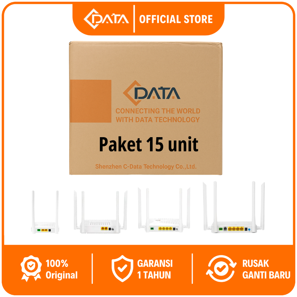 CDATA XPON ONU GPON EPON PAKET 15 PCS – FD511GW / FD512XW / FD511GD / FD514GD / FD514GS1 / FD511G-X 