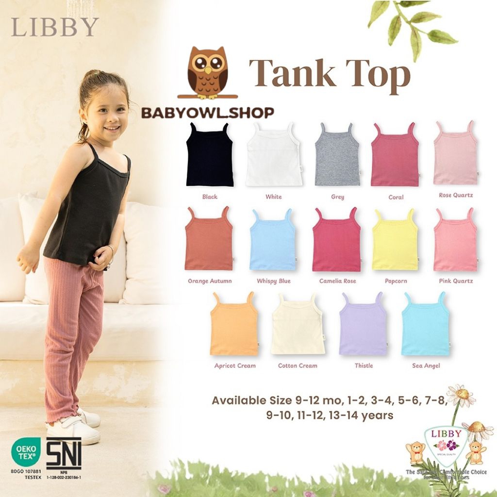 TANKTOP LIBBY POLOS // ATASAN ANAK PEREMPUAN TANKTOP POLOS (1 PCS)