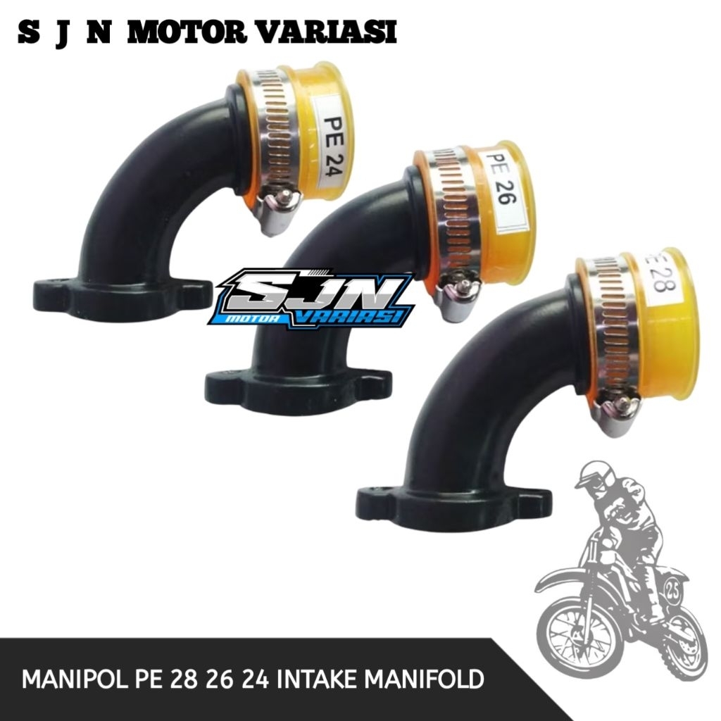 Manipol Pe 28 Bebek PE 26 PE 24 Intake Manipol Karburator Untuk Motor Bebek Universal SJN Motor Vari