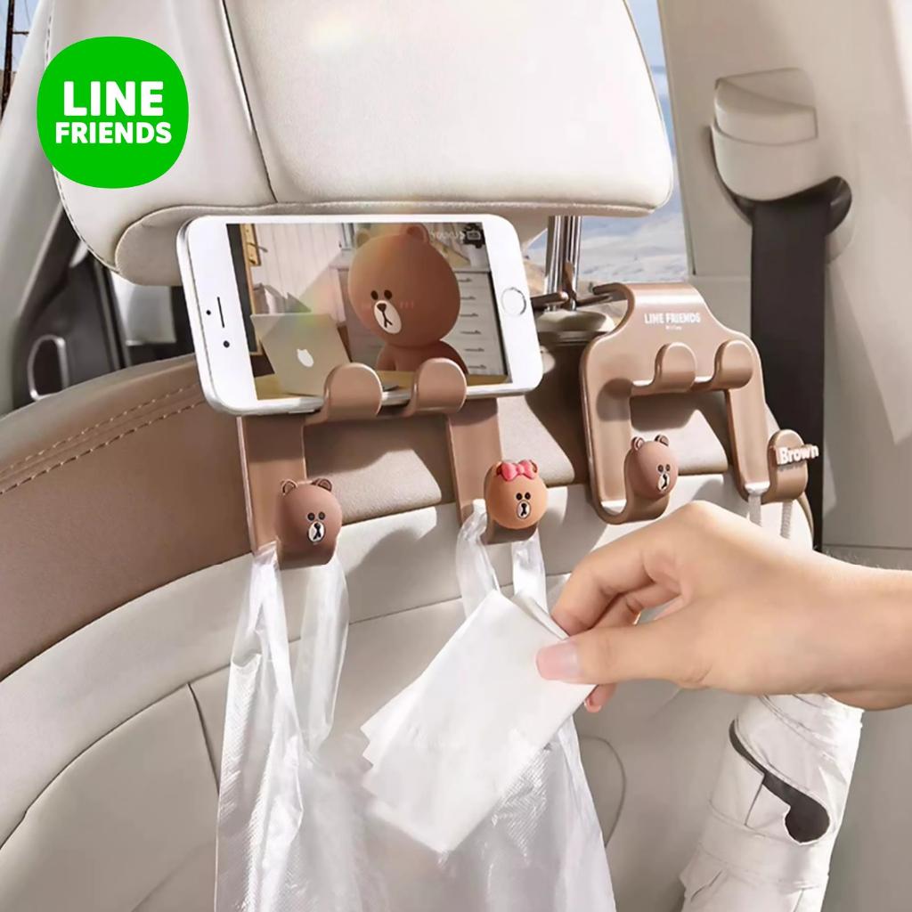 Gantungan Multifungsi Brown Choco Original LINE FRIENDS Gantungan Mobil Stand HP Serbaguna Car Seat 