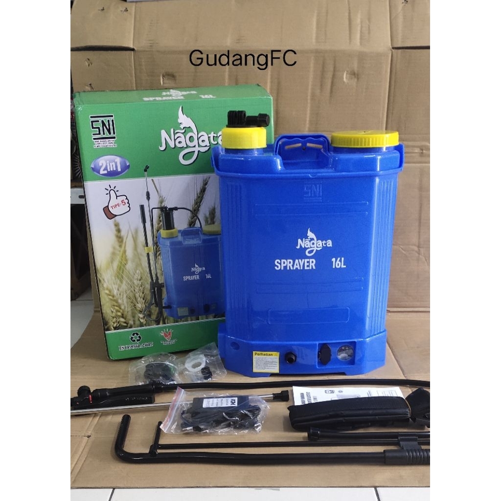mesin semprot hama pompa gendong sprayer elektrik manual NAGATA 16L  2i in 1