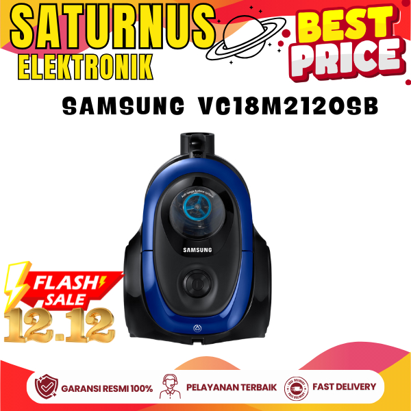 SAMSUNG VC18M2120SB Vacuum Cleaner 380 W Canister Anti-Tangle Turbin Vitality Blue
