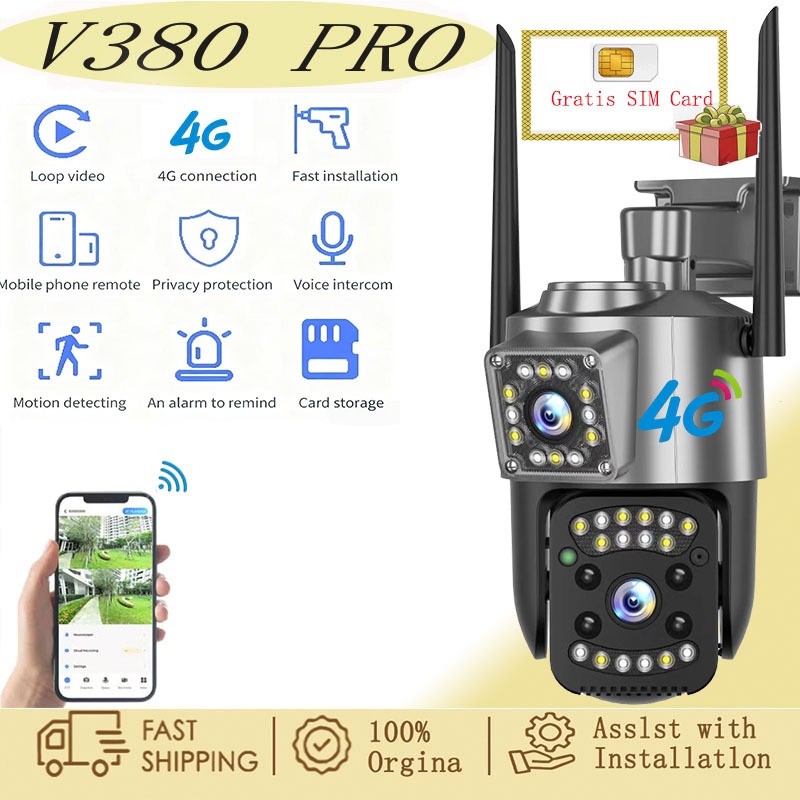 CCTV V380 Pro 4G PTZ Night Vision Audio || CCTV V380 Pro 4G Sim Card PTZ Camera