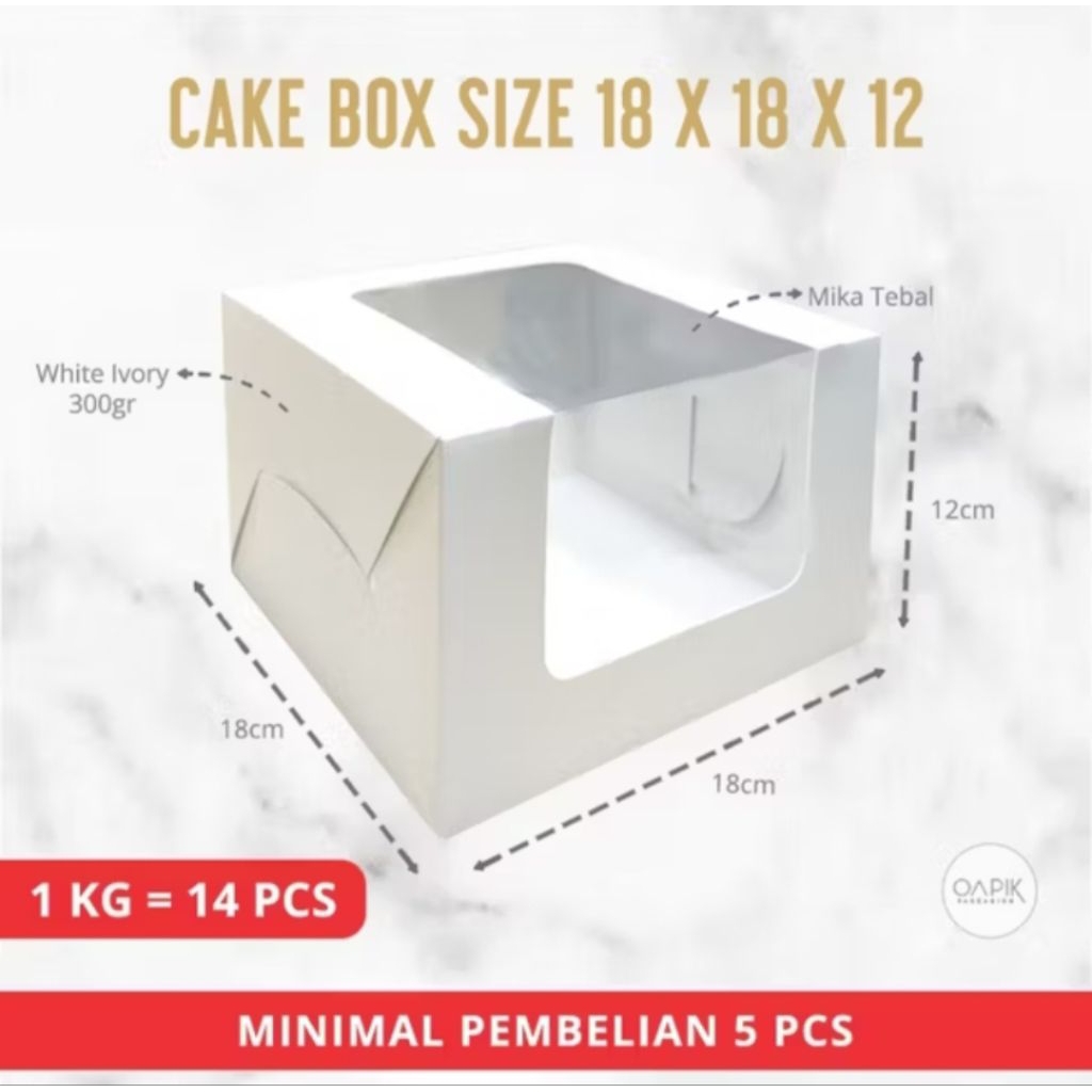 cakebox 18x18x12cm, dus kue besar, box kue tebal, dus kue 28x18 termurah