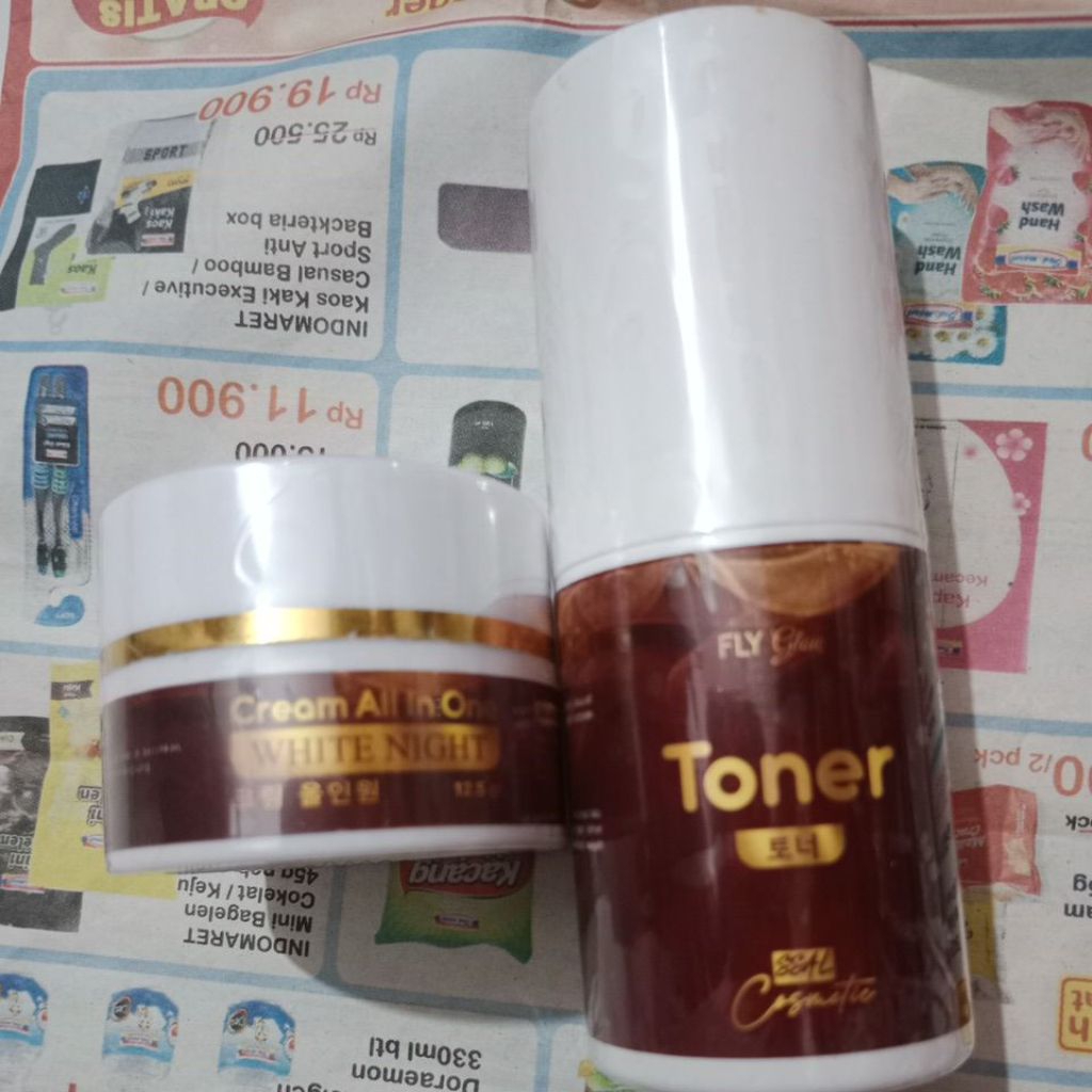 paket cream almaxiglow malam + toner al maxi glow