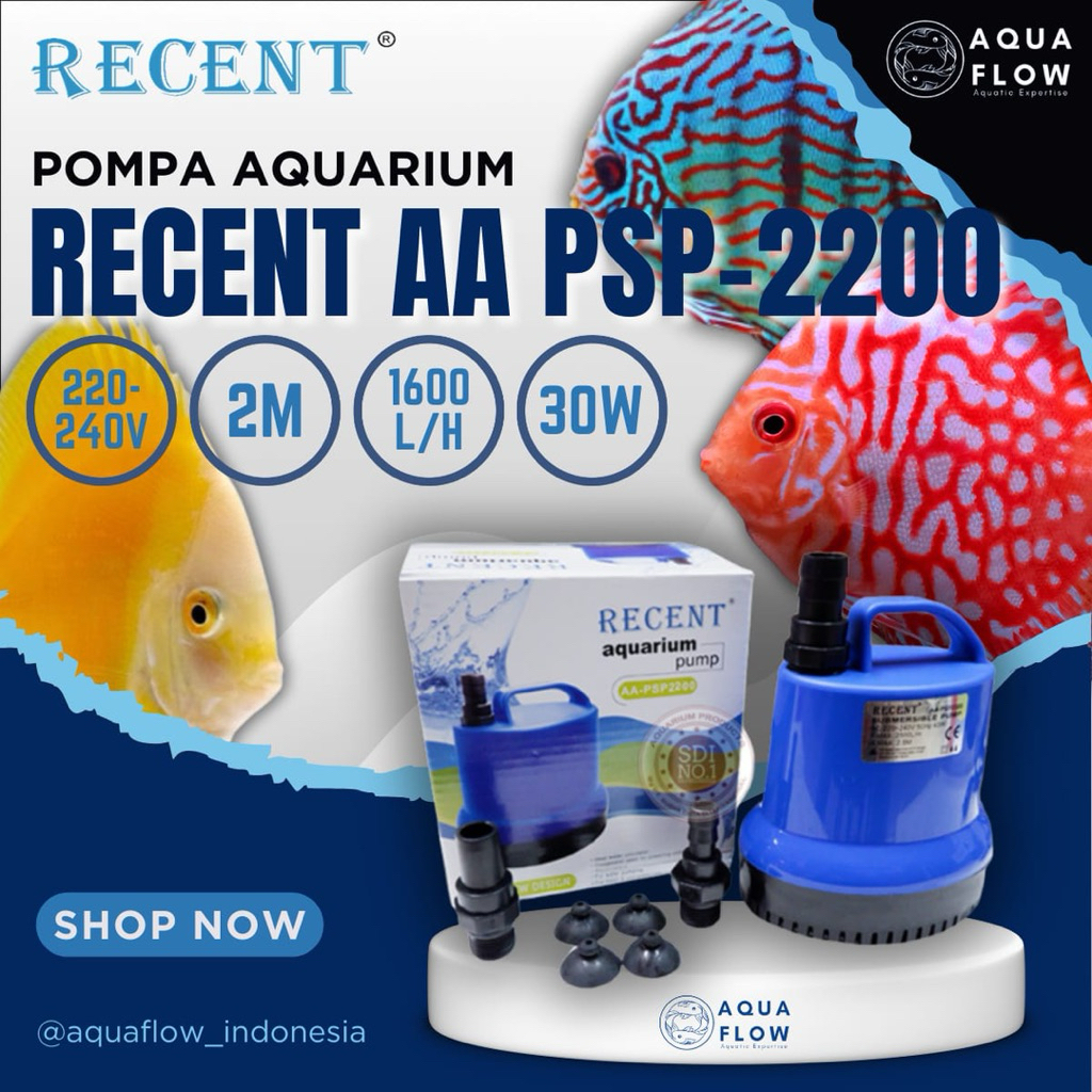 Pompa Aquarium Recent AA PSP 2200 1600L/H 30W / Pompa Kolam / Pompa Aquarium