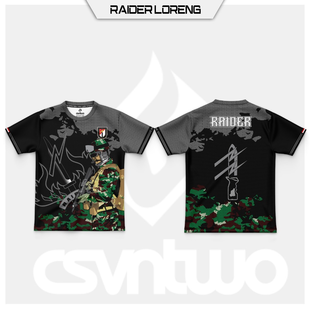 KAOS JERSEY PRINTING RAIDER TNI FULLPRINT